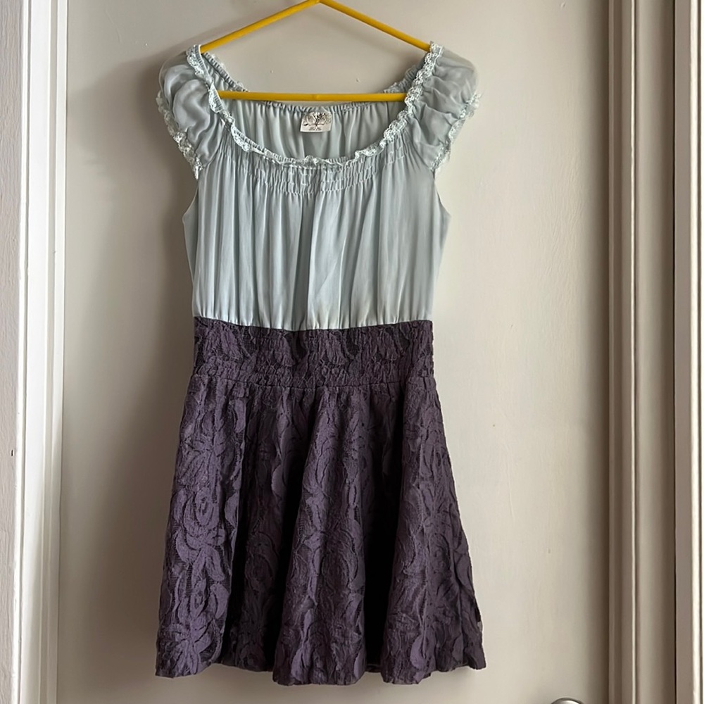 Free people purple and light blue fun dress